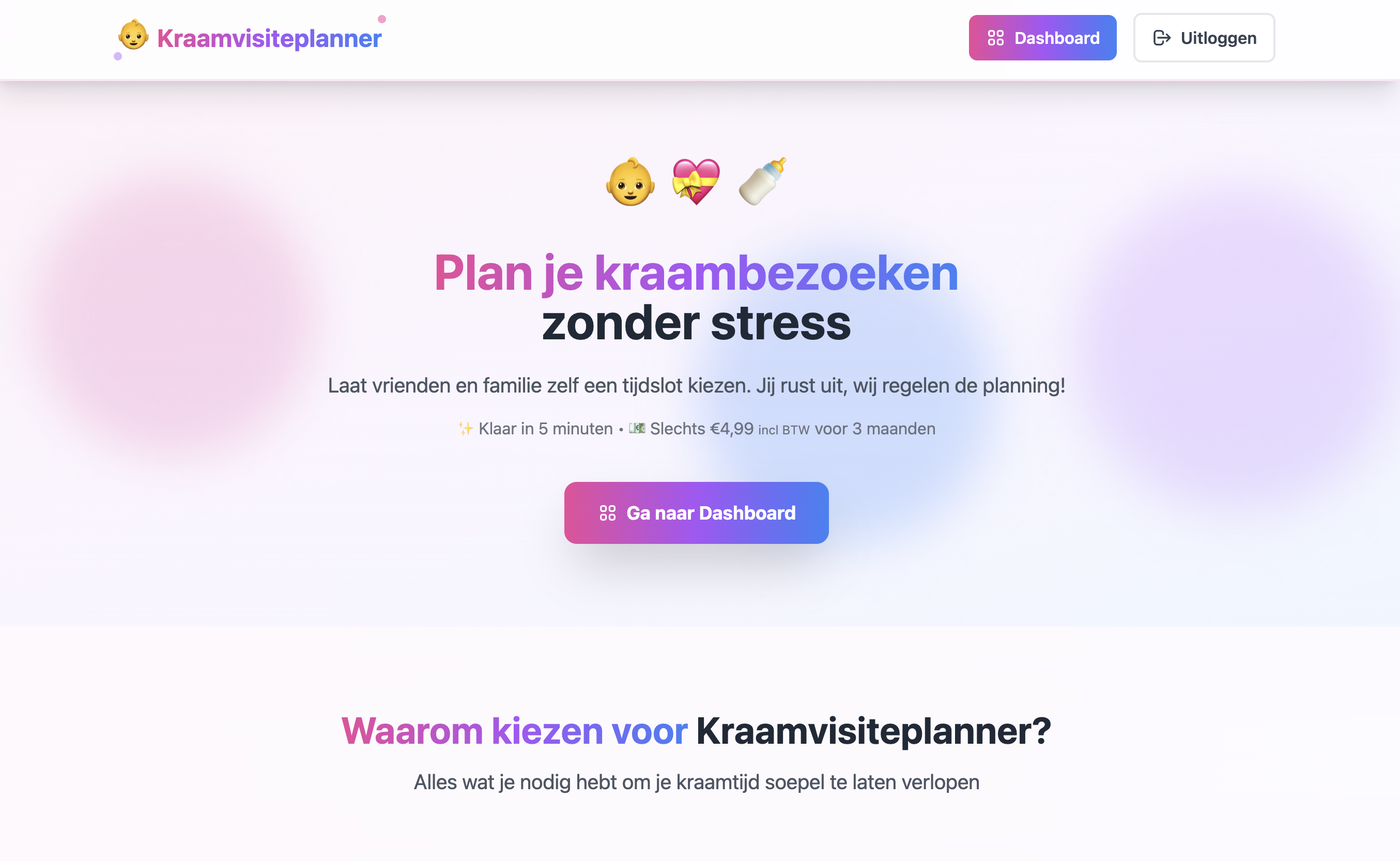 Kraamvisiteplanner SaaS application